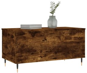 Füstös tölgy színű szerelt fa dohányzóasztal 90 x 44,5 x 45 cm