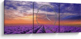 Egy levendula mező képe (órával) (90x30 cm)