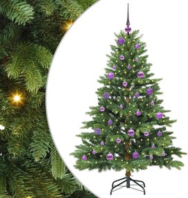 vidaXL Mű karácsonyfa 150 LED-del állvánnyal Zöld 150 cm PE és PVC