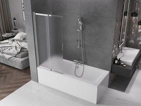 Mexen Fox, 2 szárnyas kádparaván 85x150 cm, 5 mm matt üveg, króm profil, 891-085-002-01-30