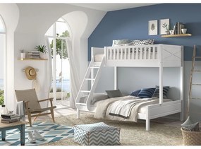 Fehér emeletes gyerekágy 140x200-90x200 cm Scott - Vipack