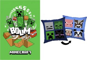 Minecraft Bad Boom polár takaró és párna szett, 2 részes