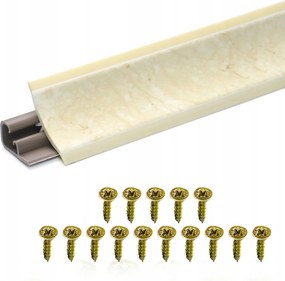 Konyhai munkalap szegélyléc Pvc márvány Világos 3m 15 csavar