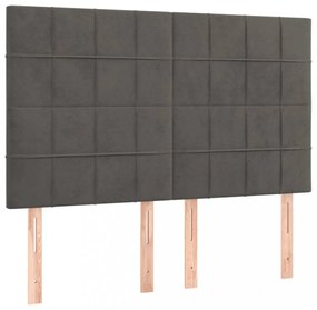 sötétszürke bársony ágykeret matrac nélkül 140 x 190 cm