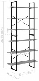 szürke sonoma színű szerelt fa magasszekrény 100 x 30 x 210 cm