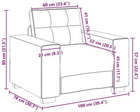 vidaXL fekete szövet kanapéfotel 60 cm