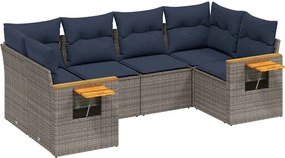 vidaXL 6 részes szürke polyrattan kerti ülőgarnitúra párnával