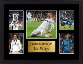 Falikép keretben Cristiano Ronaldo Real Madrid autogram 30x20 cm