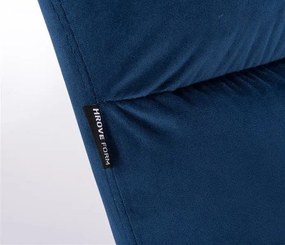 HR650CROSS Tengerkék modern velúr szék arany lábbal