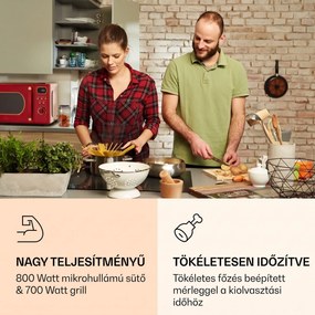 Klarstein Julieta, mikrohullámú sütő grillel, 20 l, 700 / 800 W, Ø 25,5 cm, 8 program