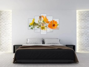 Narancsságra virágok képe (150x105 cm)