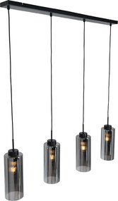 Okos függőlámpa fekete füstüveggel, 4 izzóval, 4 Wifi ST64-gyel - Laura