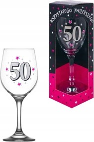 Nagy XXL 590 ml-es borospohár kartondobozban 50 születésnapra