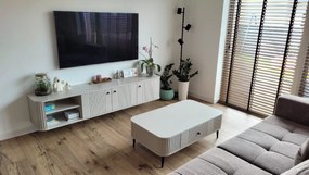 Vesper 3D fali TV szekrény 187 cm - kasmír / fekete fogantyúk