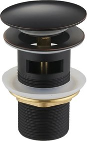 Mexen klik-klak lefolyó kerek túlfolyóval, fekete antik - 79920-79