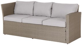 Ötszemélyes rattan sarok ülőgarnitúra szürke párnákkal BARDI Beliani