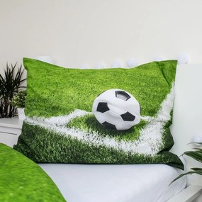 Zöld egyszemélyes pamut gyerek ágyneműhuzat 140x200 cm Football – Jerry Fabrics