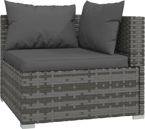9 részes szürke polyrattan kerti ülőgarnitúra párnákkal