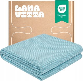 Pamut takaró "Verbena" ágytakaró Azúrkék kockás 170×210 cm