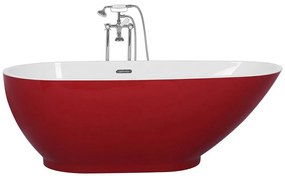 Piros szabadon álló fürdőkád 173 x 82 cm GUIANA Beliani