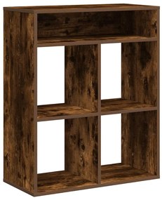 könyvszekrény füstös tölgy 66x31x80 cm szerelt fa