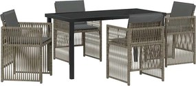 vidaXL Kert étkező szett 5 pcs Szürke Porszórt acél