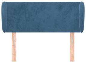 sötétkék bársony fejtámla 103x23x78/88 cm