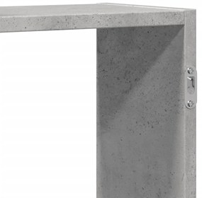 betonszürke szerelt fa fali polc 129 x 18 x 42 cm
