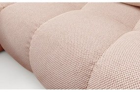 Ággyá nyitható kárpitozott sarokülőgarnitúra L alakban, tárolóhellyel ALMADA balos rózsaszín