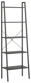 5 szintes fekete állópolc 56 x 35 x 174 cm