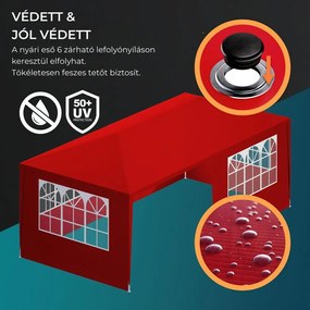 NEAPOL rendezvénysátor, 3x6m, piros Jurhan