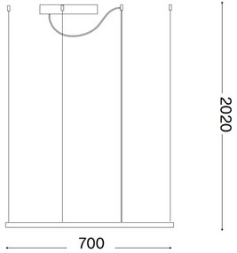 Ideal Lux - kábelre függesztett LED csillár ORACLE SLIM LED/44W/230V 3000K 70x70 cm fekete
