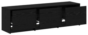 TV Szekrény LED Fekete Tölgy 140x34x40 cm Szerelt Fa