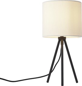 Modern, háromlábú asztali lámpa fehér színben, bársonyernyővel - Luz
