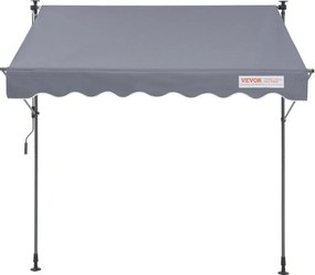 Terasz napellenző 2 m széles, kézi, állítható napellenző balkon függönyrel