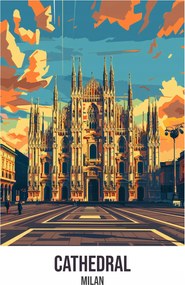 Poszter 40x60cm Cathedral, Milan
