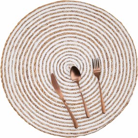 SAUVAGE alátét natúr/fehér, 38 cm