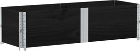 vidaXL 2 db fekete tömör fenyőfa raklapmagasító 150 x 50 cm