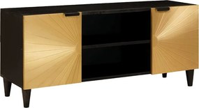 vidaXL TV szekrény polcokkal Fekete és Arany 105 x 33 x 46 cm Faanyag