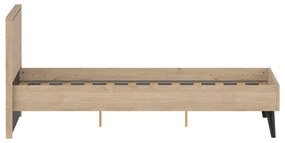 Natúr színű franciaágy ágyráccsal 160x200 cm tölgyfa dekorral Ry – Tvilum