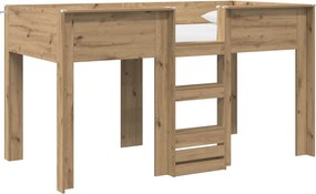 vidaXL Szükidő ágy matracmal Artisan tölgy 100 x 200 cm Faanyag