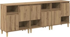 vidaXL Oldalszekrények 3 pcs Artisan tölgy 60 x 35 x 70 cm Faanyag