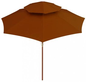 terrakotta kétszintes napernyő farúddal 270 cm