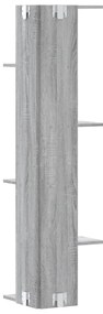 szürke sonoma szerelt fa fali sarokpolc 36,5 x 36,5 x 140 cm