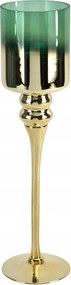 Üveg gyertyatartó arany zöld 40 cm JK0190
