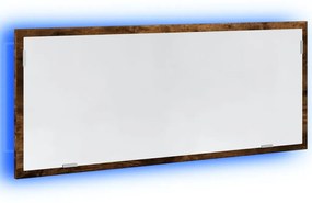 füstös tölgy szerelt fa LED-es fürdőszobatükör 100x8,5x37 cm