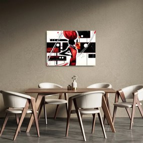 Egy ősi hölgy képének festménye (üvegen) (70x50 cm)
