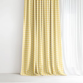 Goldea dekoratív drapéria - sárga kockás 140x150 cm