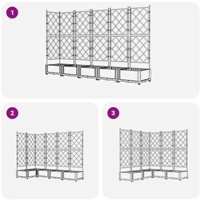 Rácsos Cserép 5 db Fehér 120x120x125.5 cm