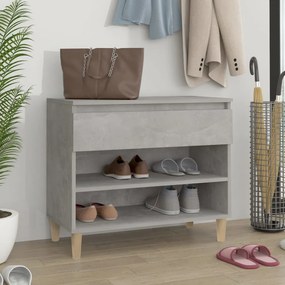 betonszürke szerelt fa cipőszekrény 70x36x60 cm